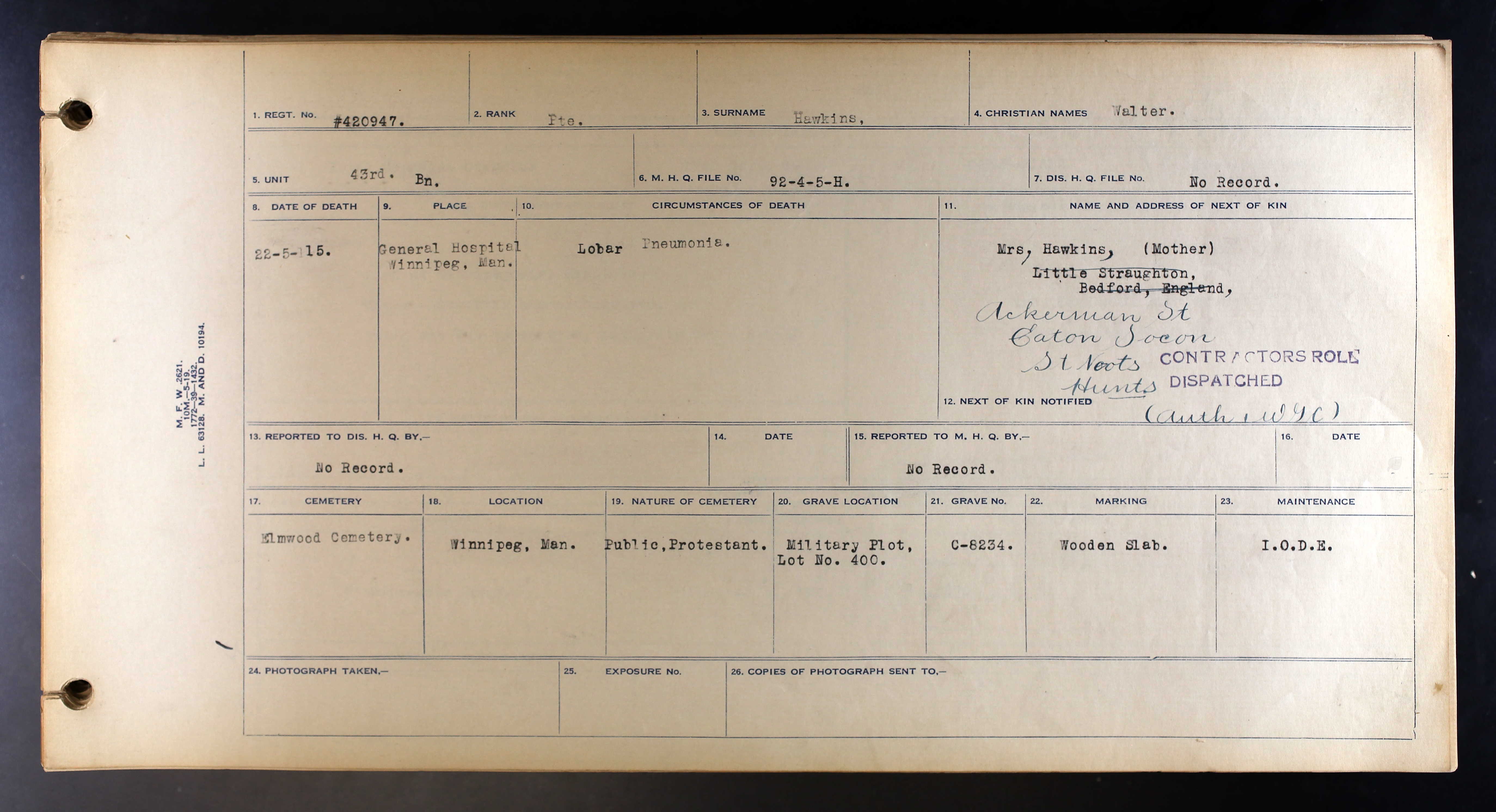 Circumstances of Death Registers