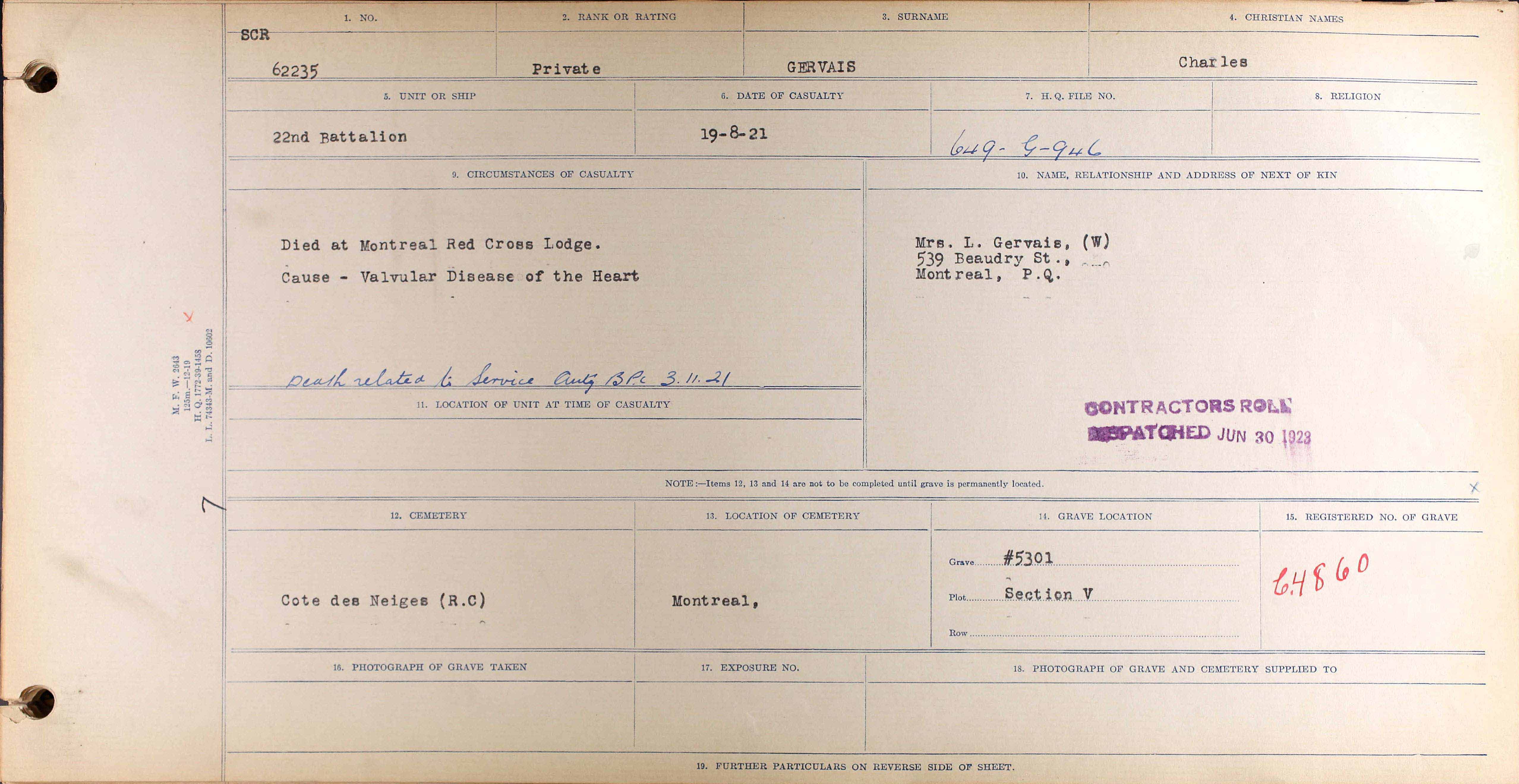Circumstances of death registers