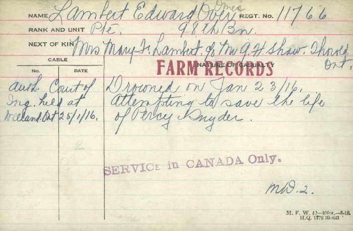 Circumstances of Death Registers