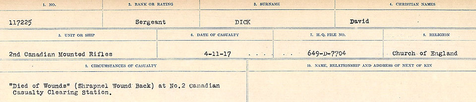 Circumstances of death registers