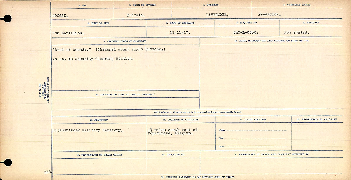 Circumstances of death registers