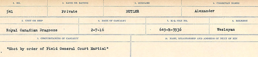 Registres de circonstances du décès