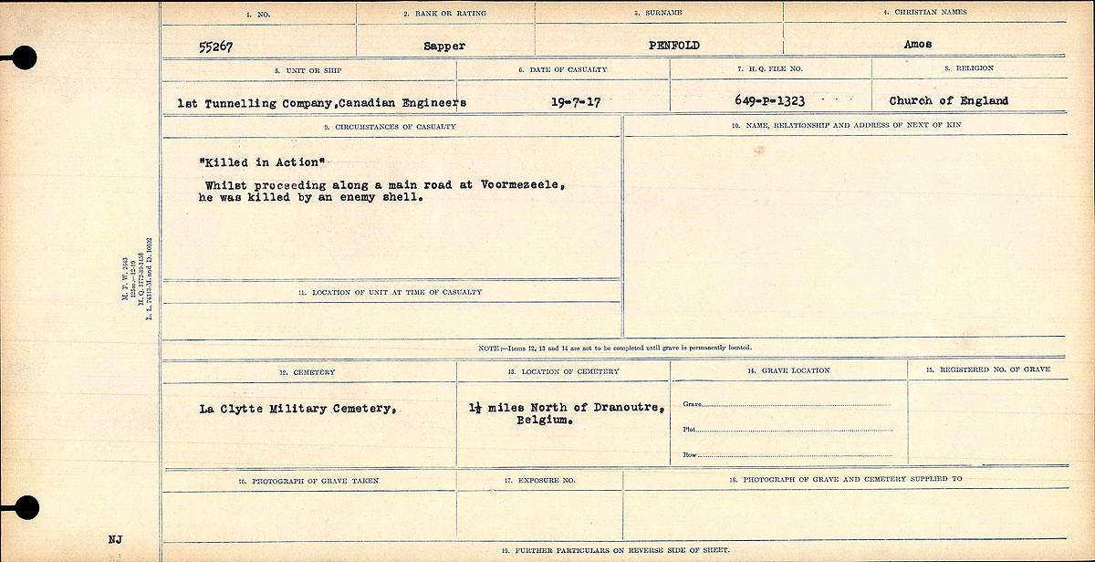 Circumstances of death registers