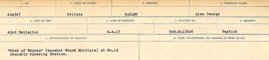 Registres de circonstances du décès