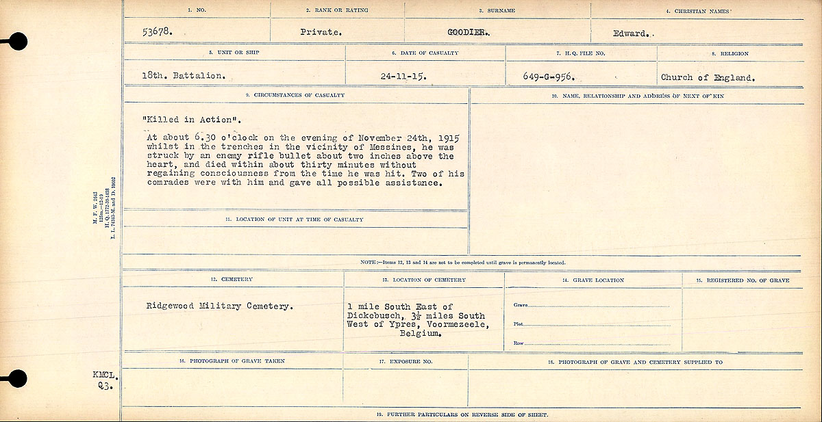Circumstances of death registers
