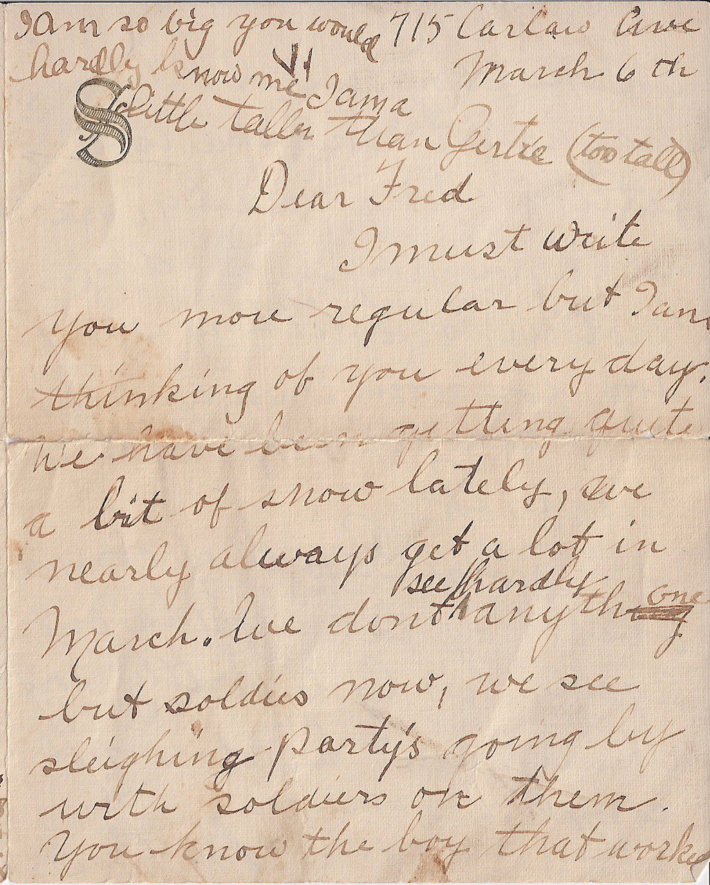 Letter to  FREDERICK CHARLES SWAIT