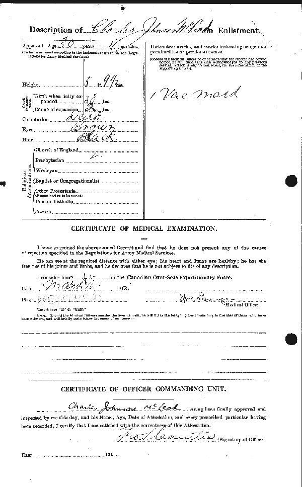 Attestation Papers (Reverse)