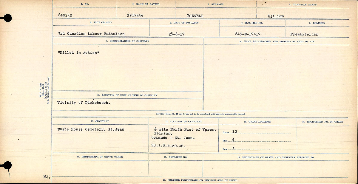 Circumstances of death registers