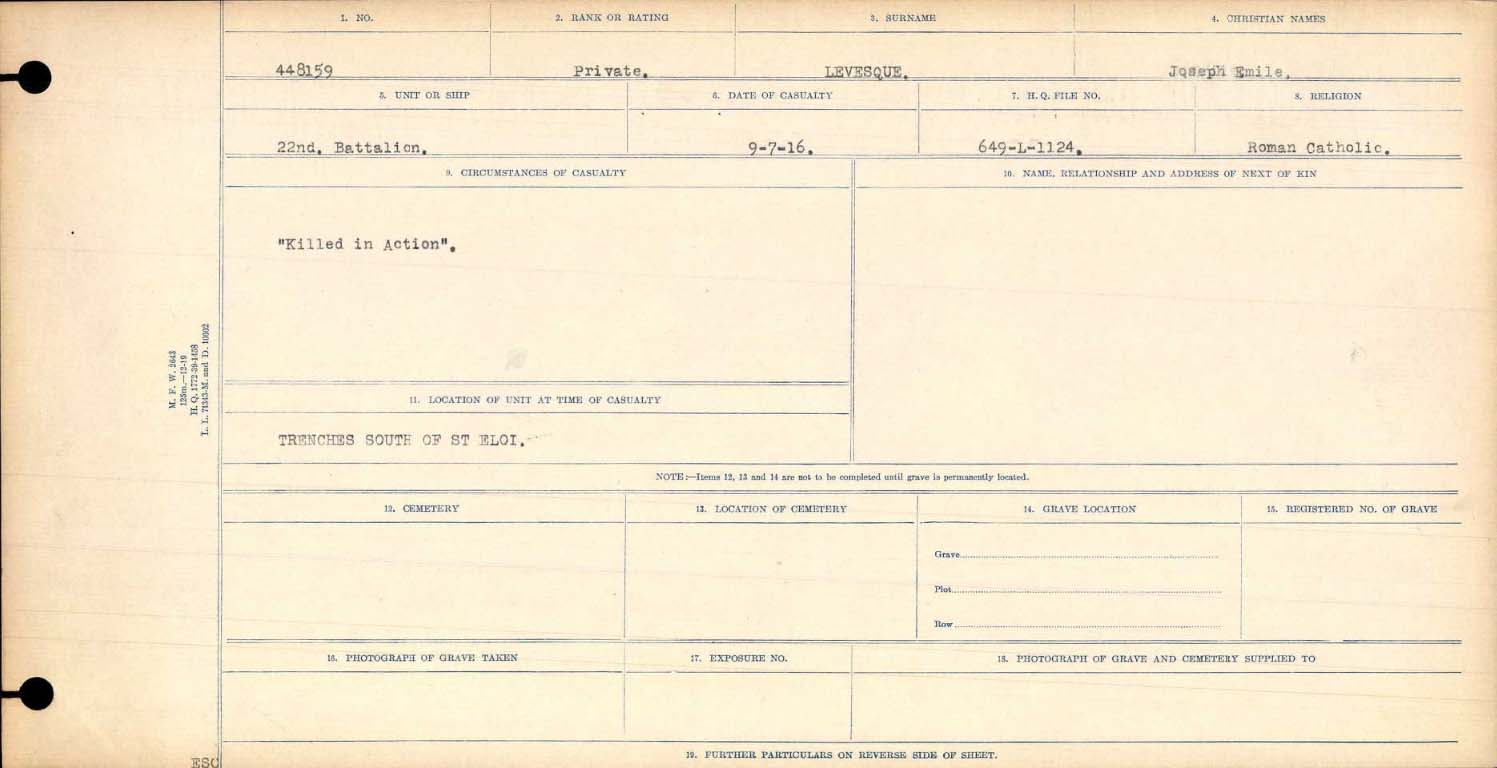 Circumstances of death registers