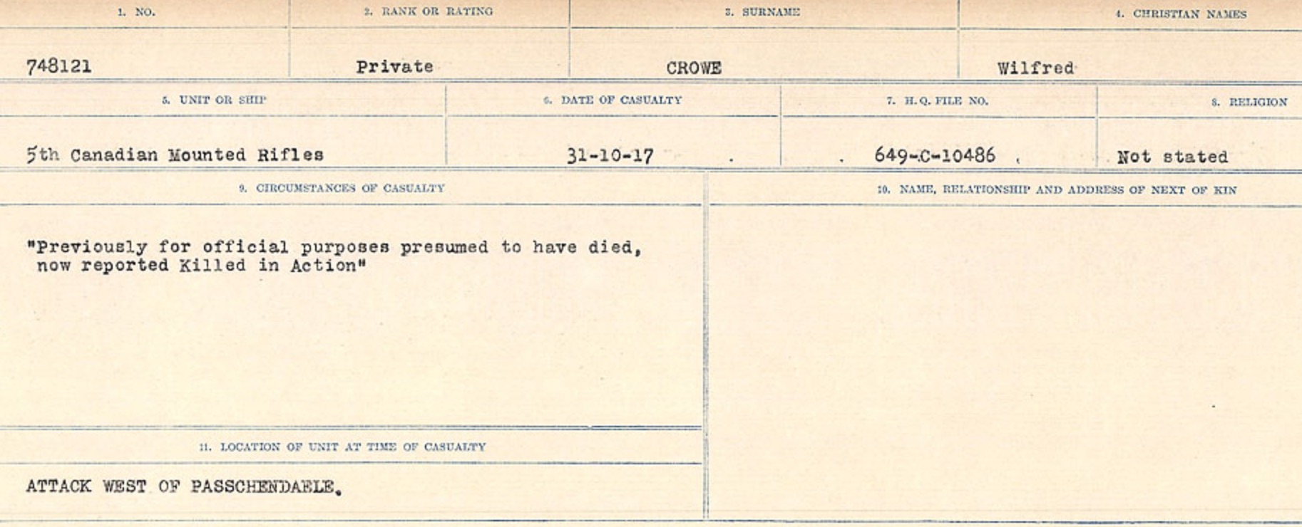 Circumstances of death registers