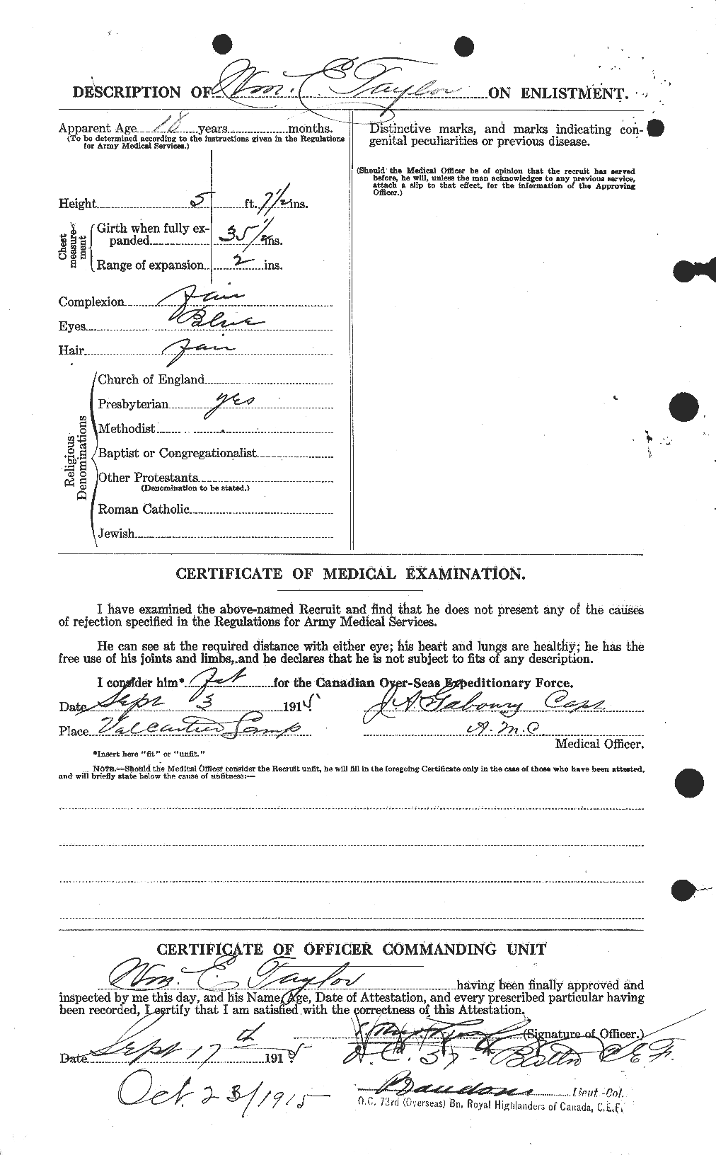 Attestation Papers (Reverse)