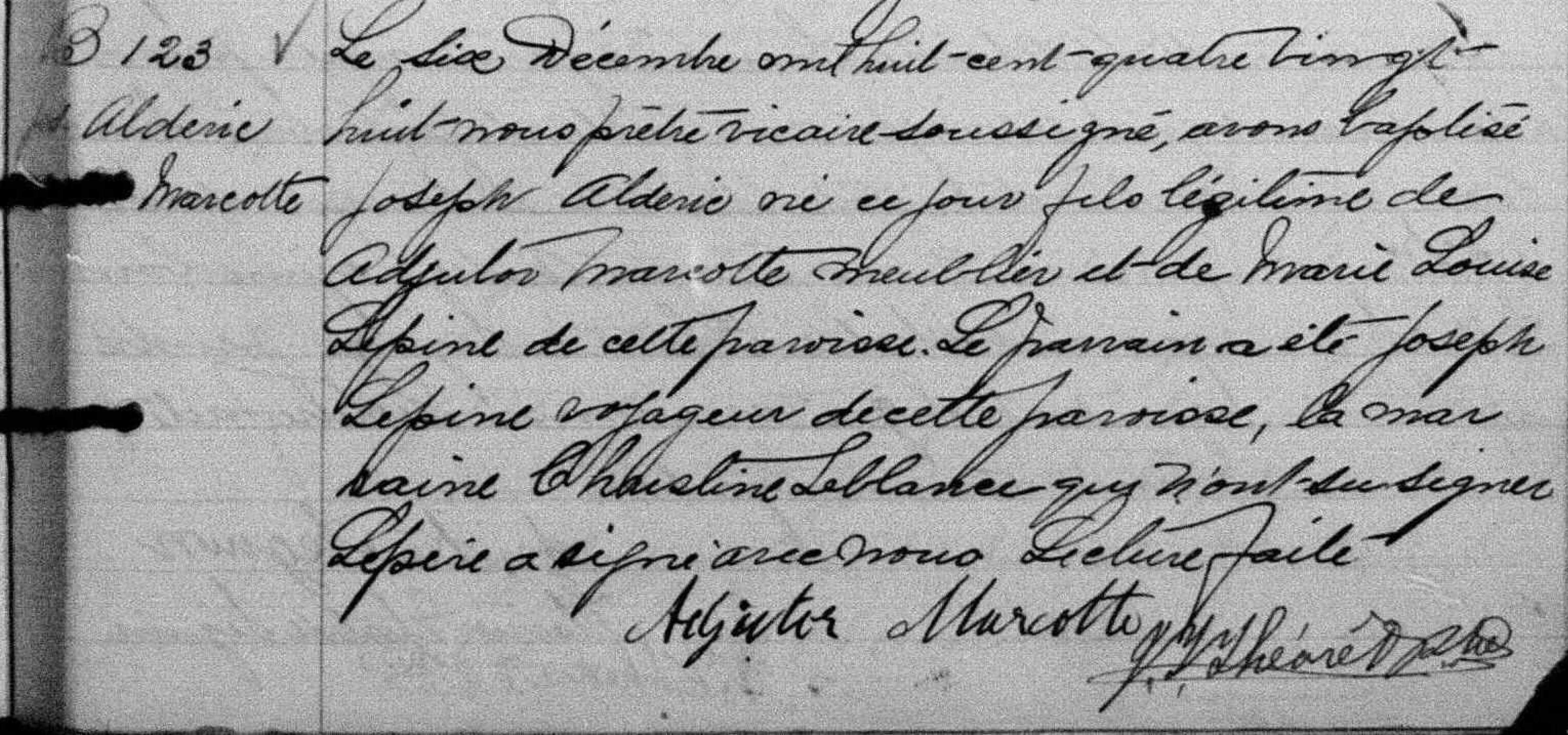 Baptism record
