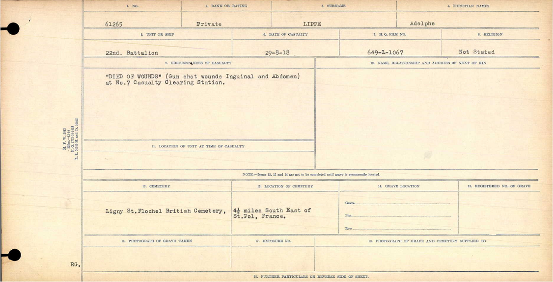 Circumstances of death registers