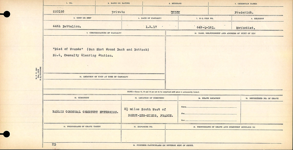 Circumstances of death registers