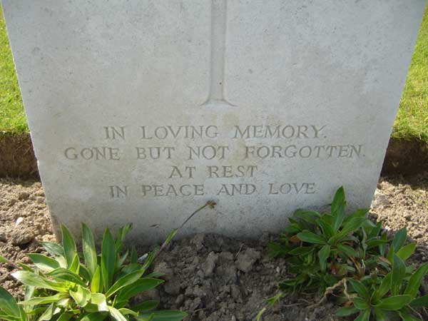 Grave Marker Inscription