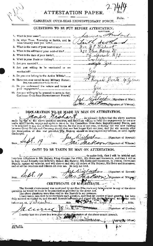 Attestation Paper (page 1)