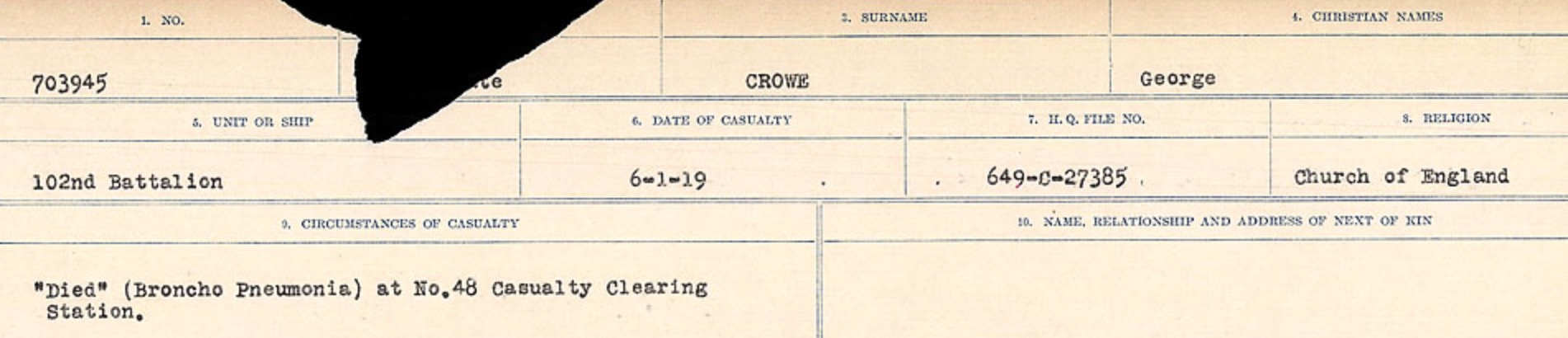 Circumstances of death registers