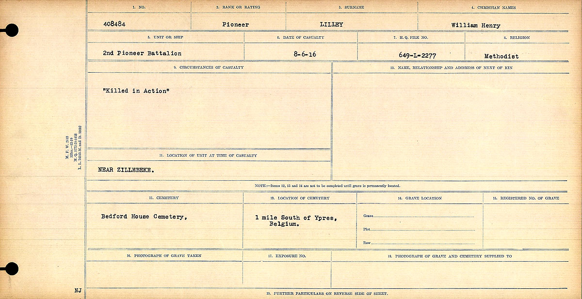 Circumstances of death registers
