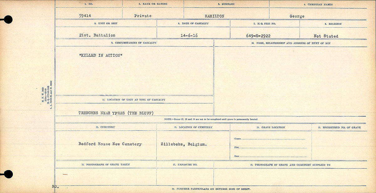 Circumstances of death registers
