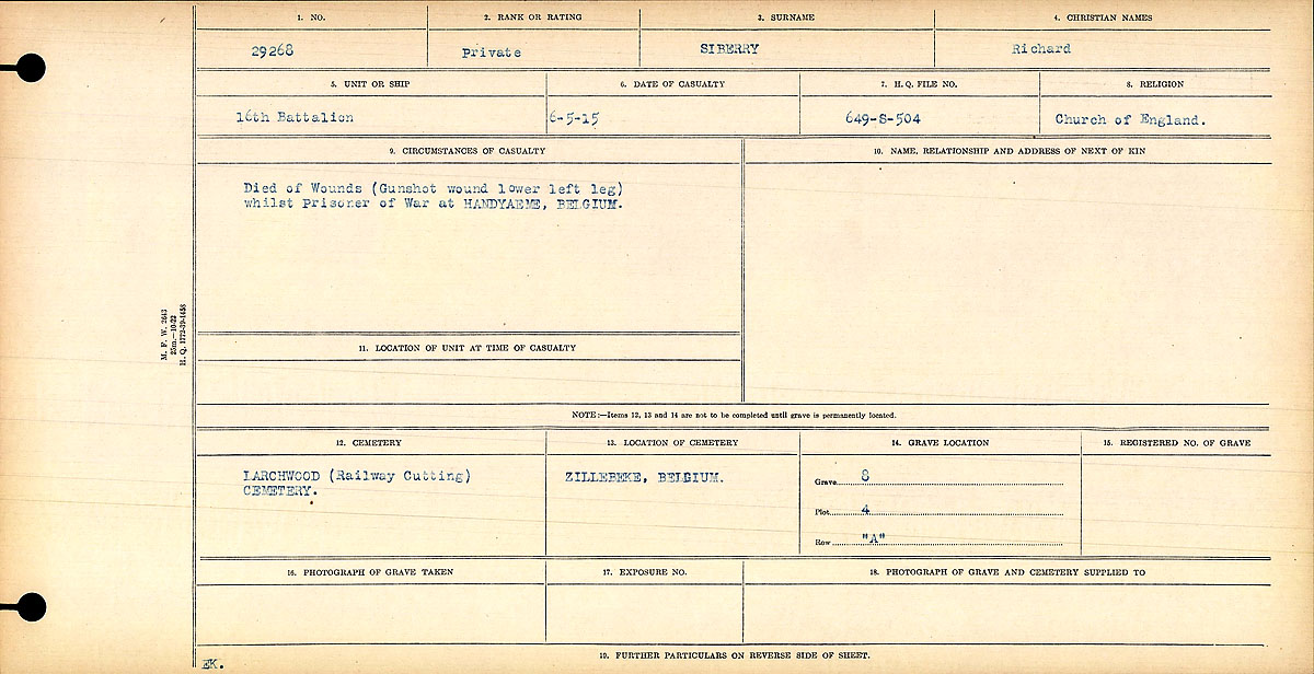 Circumstances of death registers
