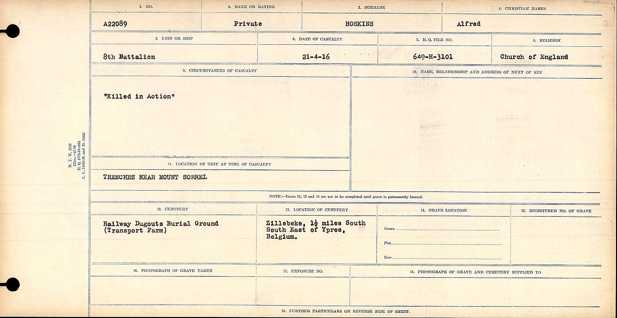 Circumstances of death registers