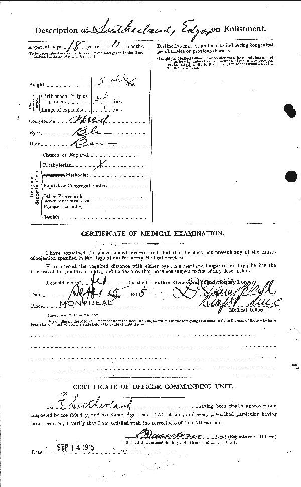 Attestation Papers (Reverse)