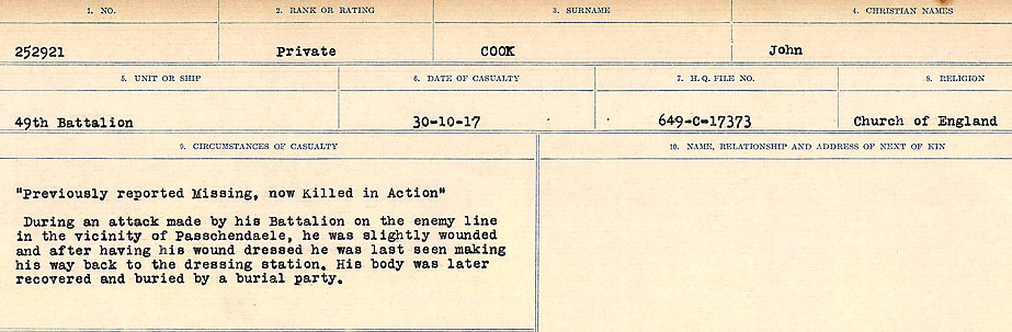 Circumstances of Death Registers