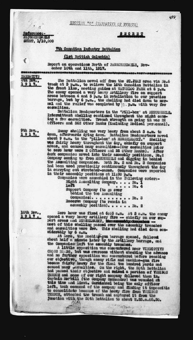 Photo of 7th Battalion War Diaries