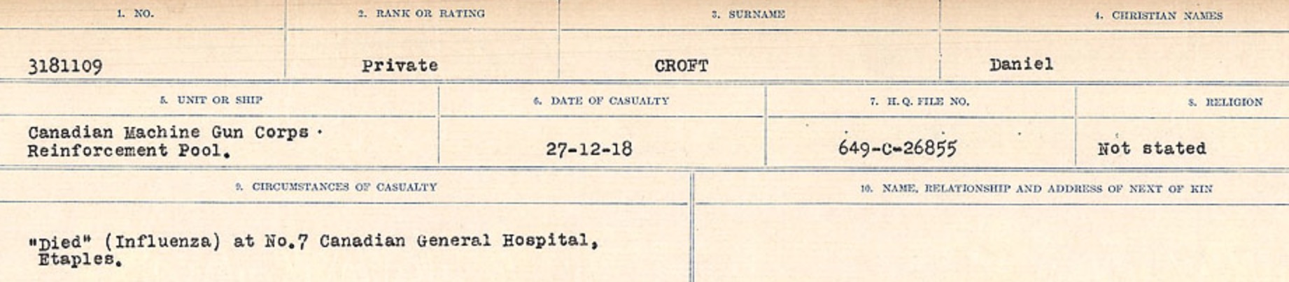 Circumstances of death registers