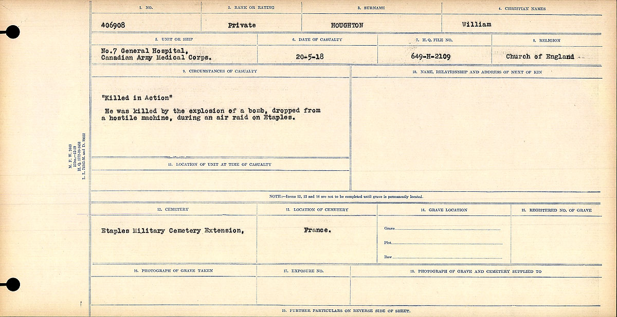 Circumstances of death registers