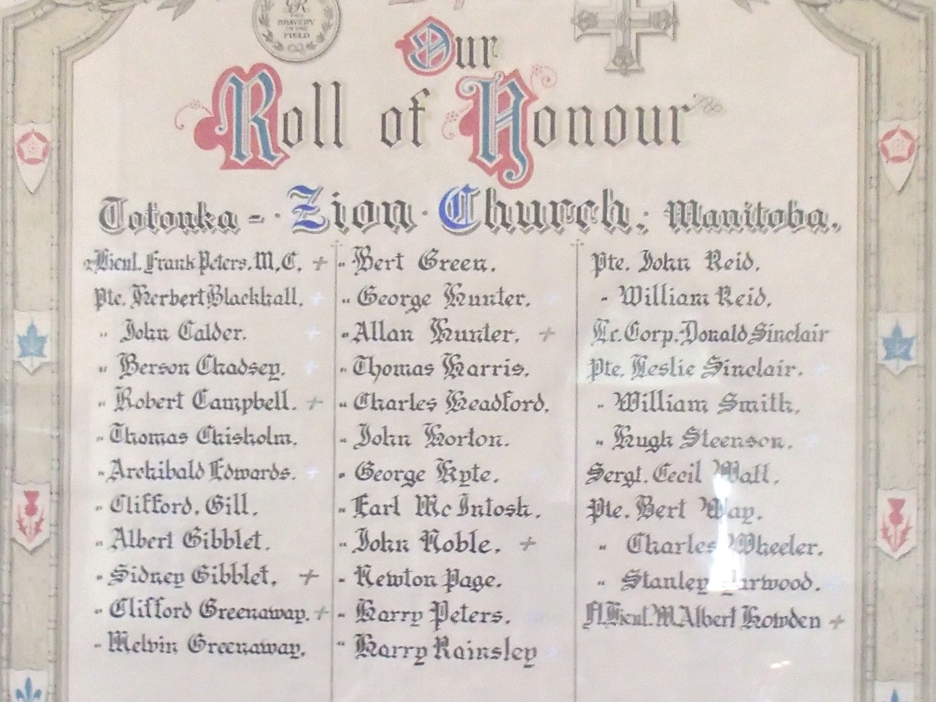 Roll of Honour
