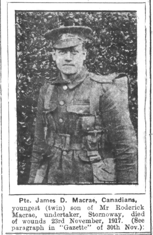 Photo of Private James D Macrae