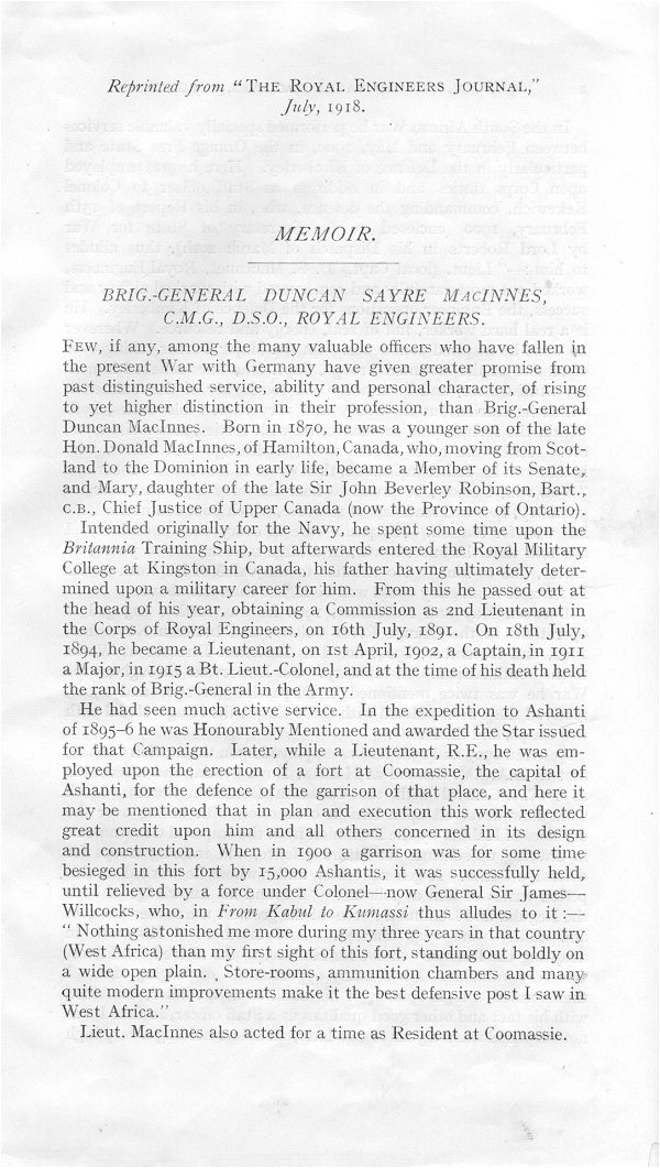 Memoir of Duncan Sayre MacInnes (page 1)