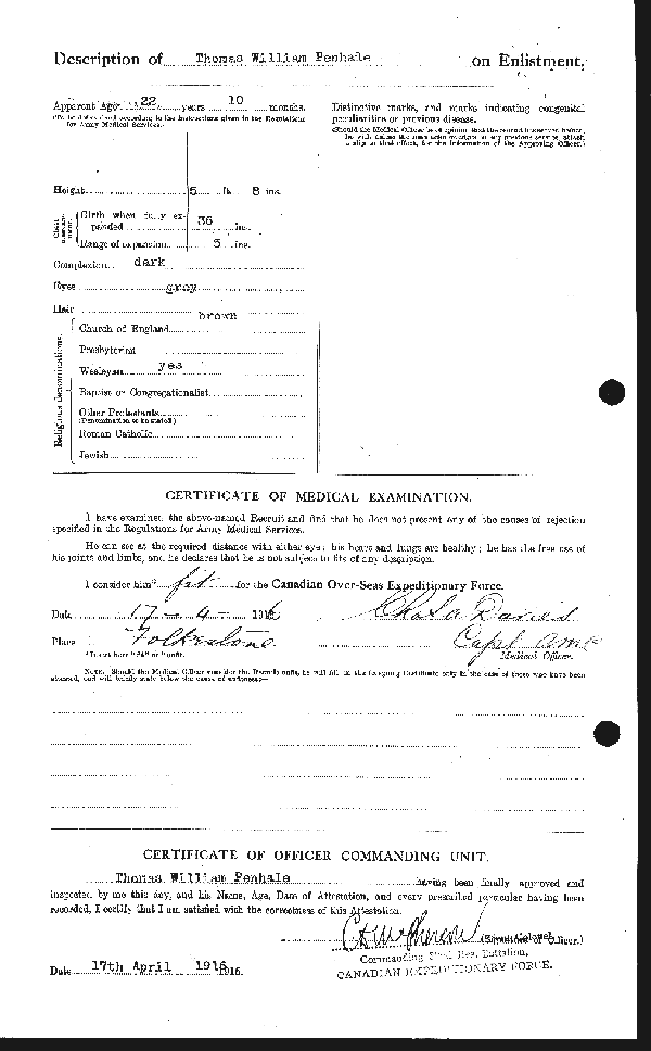 Attestation Papers (Reverse)