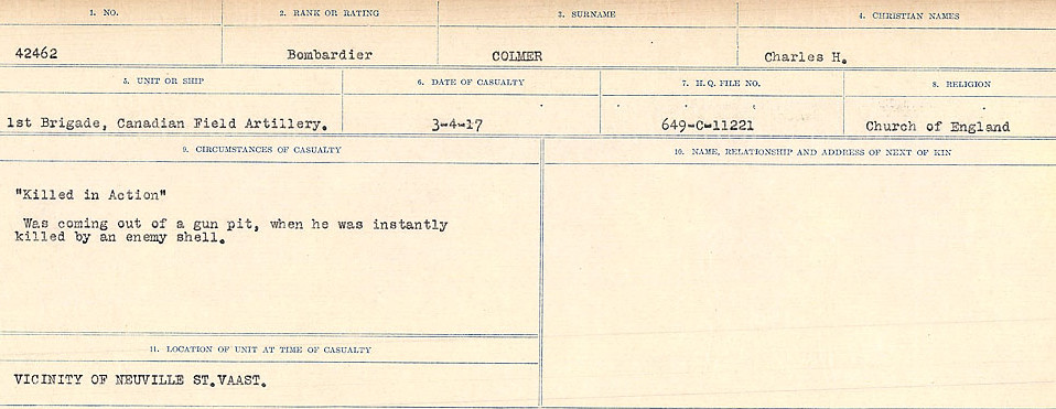 Registres de circonstances du décès