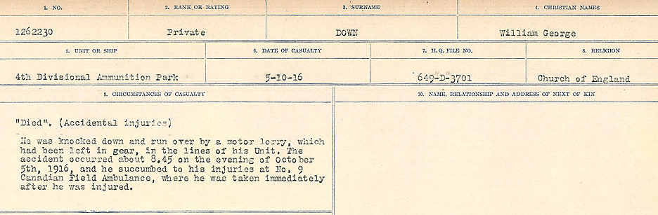 Circumstances of death registers
