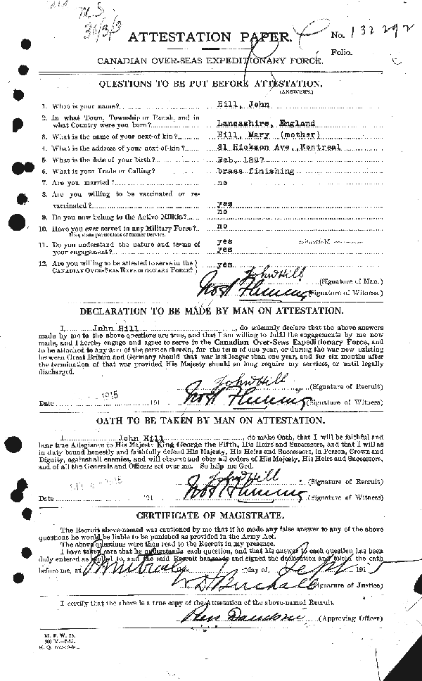 Attestation Paper (page 1)