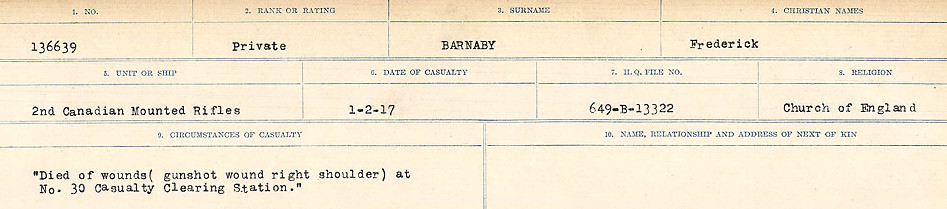Registres de circonstances du décès