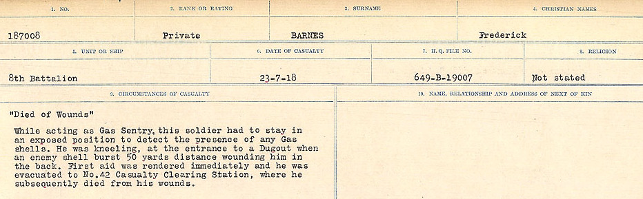 Registres de circonstances du décès