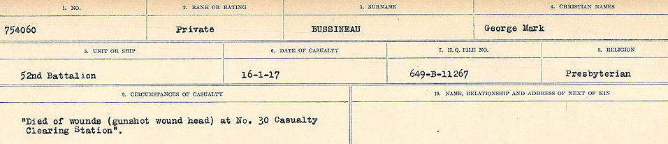 Registres de circonstances du décès
