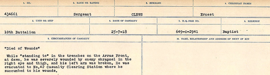 Registres de circonstances du décès
