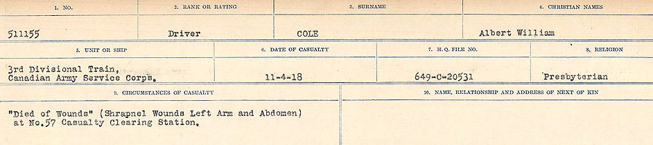 Registres de circonstances du décès