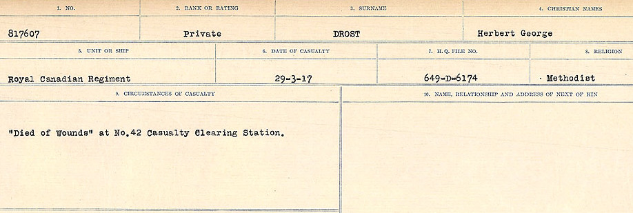 Registres de circonstances du décès