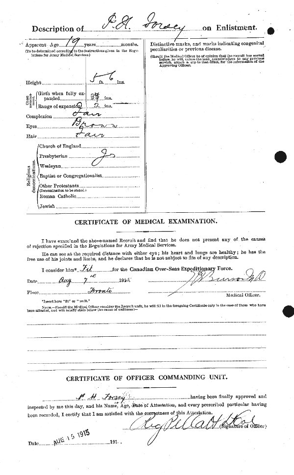 Certificat d'acceptation (verso).