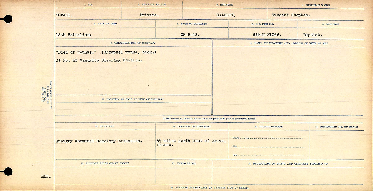 Registres de circonstances du décès