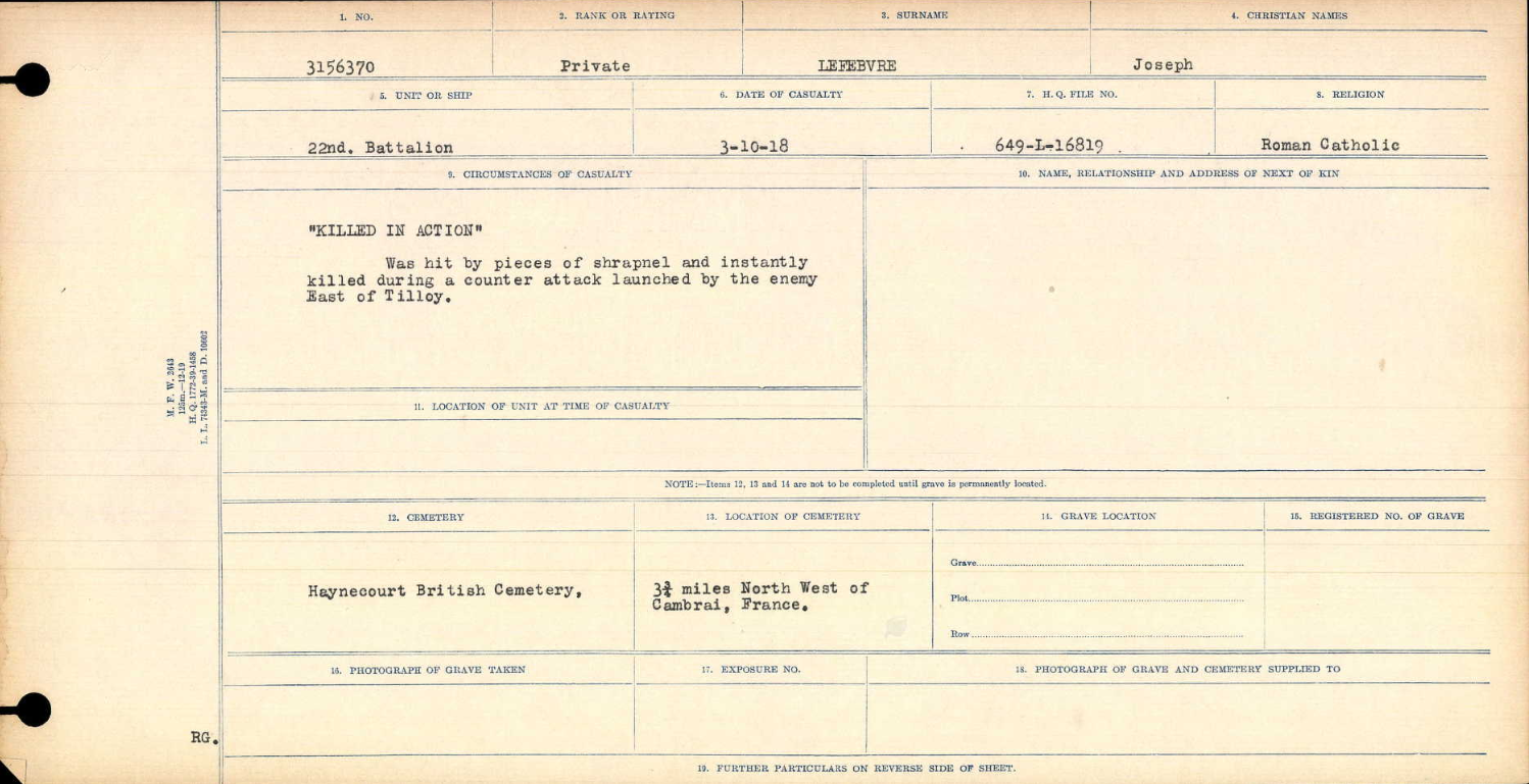 Circumstances of death registers