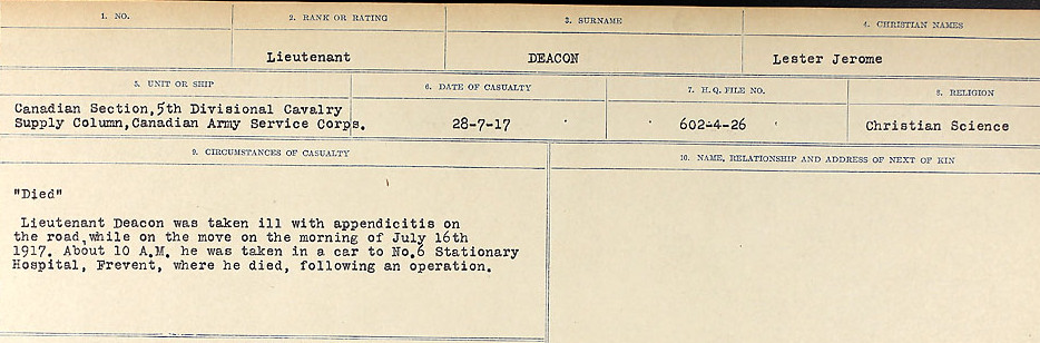 Circumstances of death registers