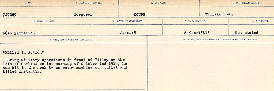 Circumstances of death registers