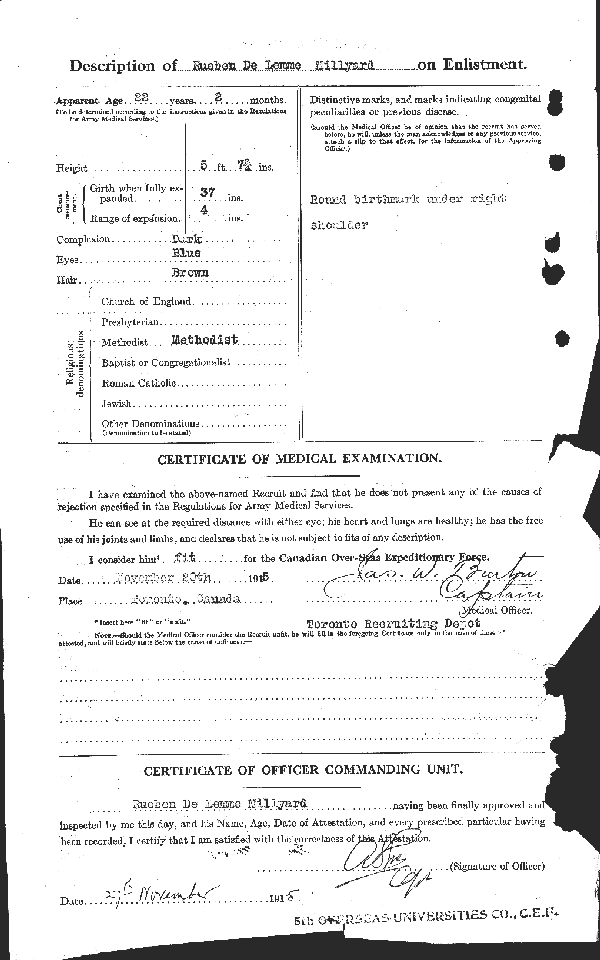 Attestation Papers (Reverse)