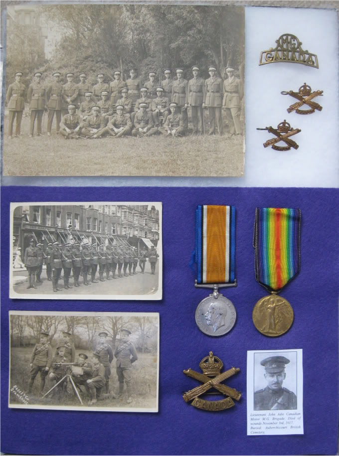 Collection of medals and original photographs related to Lieut. J. M. Adie CMGBde.
